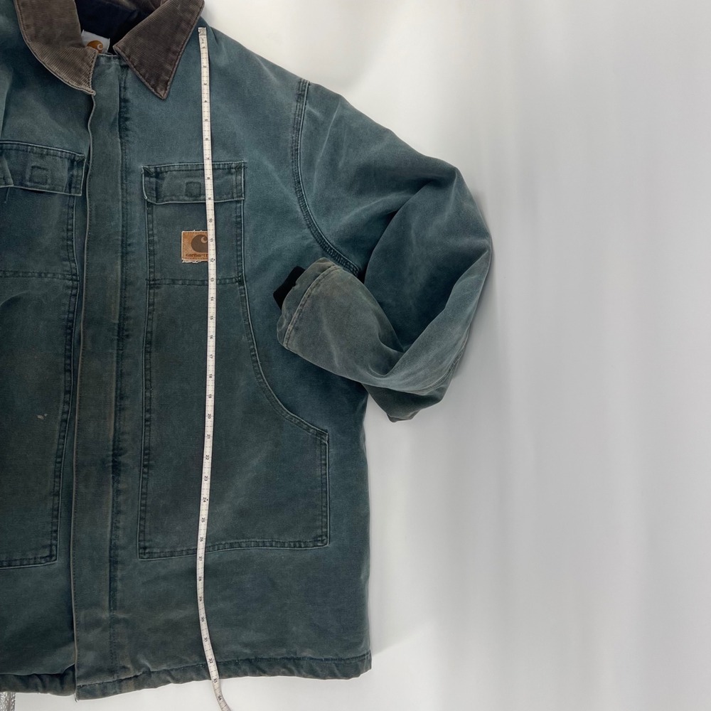 Carhartt Arctic Traditional Coat Mens 2XL Teal Duck Canvas Quilted Work Jacket - Picture 15 of 16